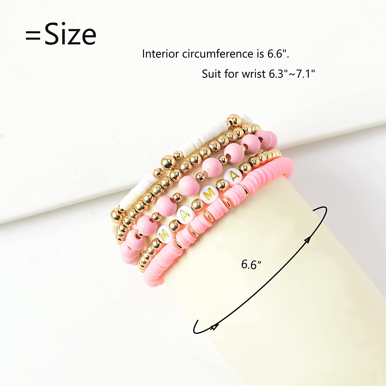 GOOJIDS Surfer Heishi Clay Bead Bracelets for Women Bohemian Stackable Evil Eye Vinyl Disc Beaded Stretch Bracelets Elastic Layering Friendship Bracelets Boho Jewelry - Image 2